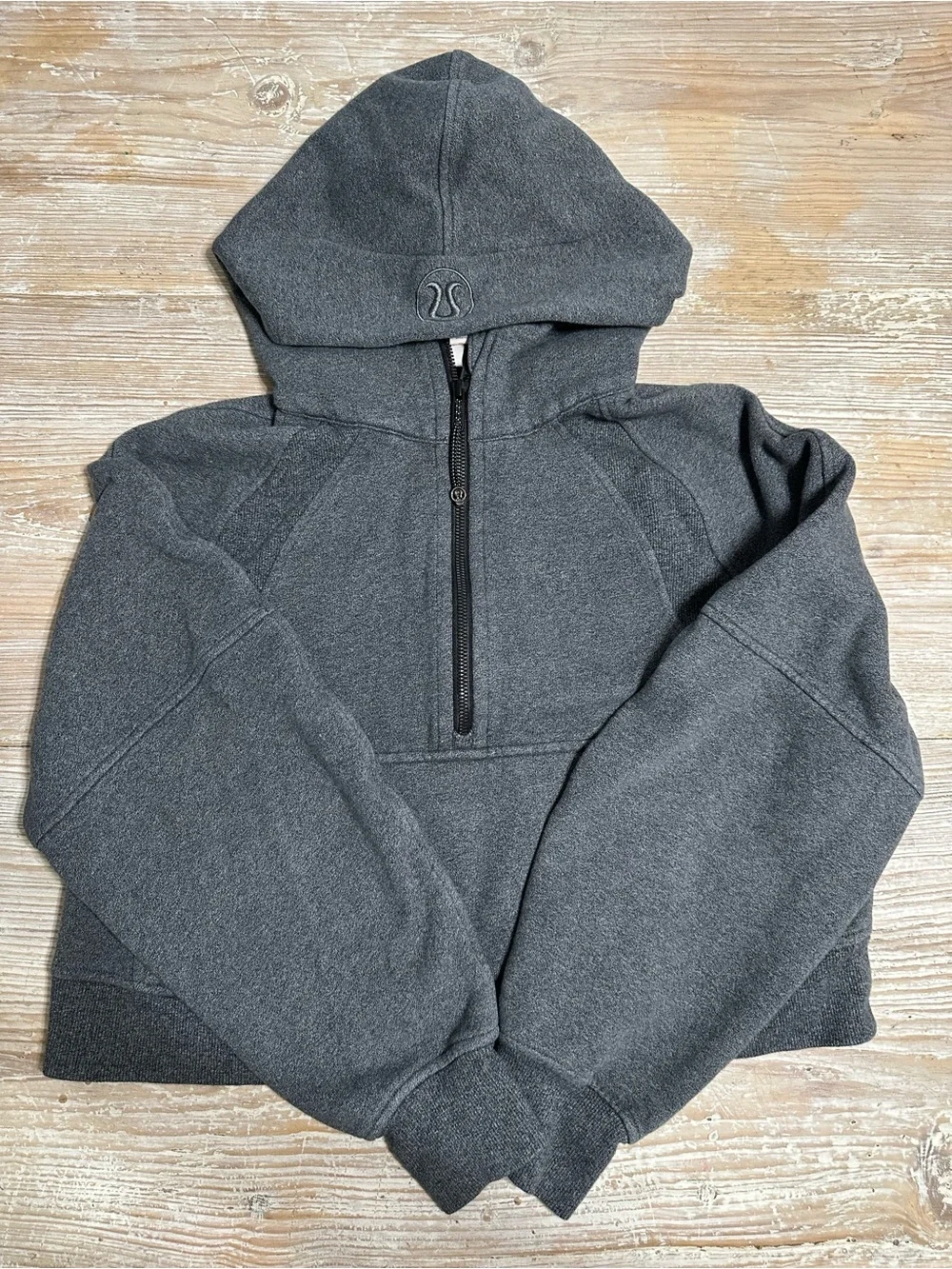 lululemon athletica scuba half-zip hoodie charcoal gray XS/S